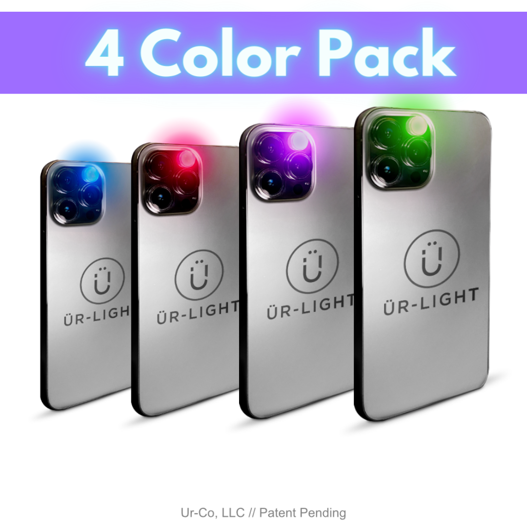 ÜR-LIGHT 4 Color Variety Pack - Change Phone Flashlight Color - Colored Flash Photography