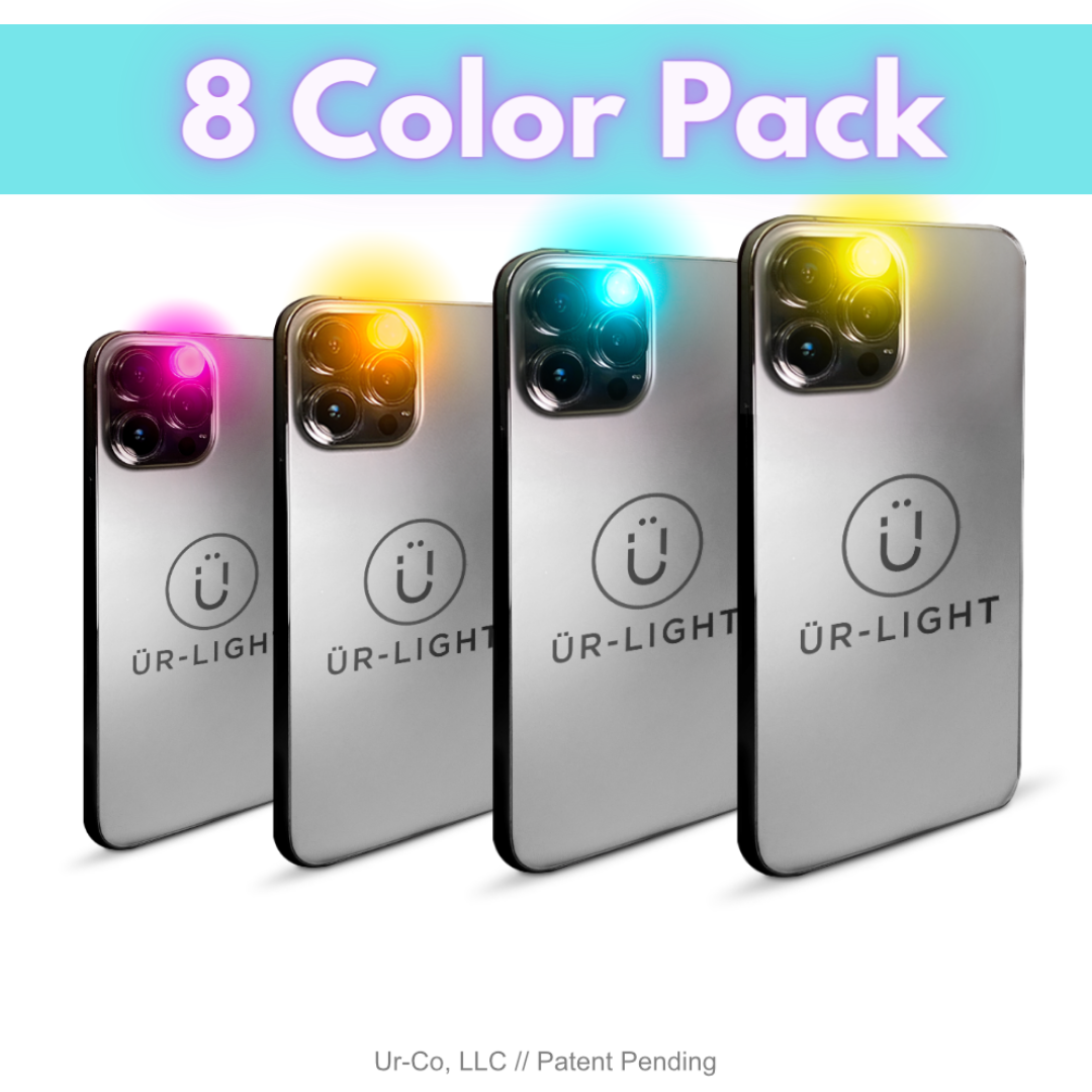 ÜR-LIGHT 8 Color Variety Pack - Change Phone Flashlight Color - Colored Flash Photography